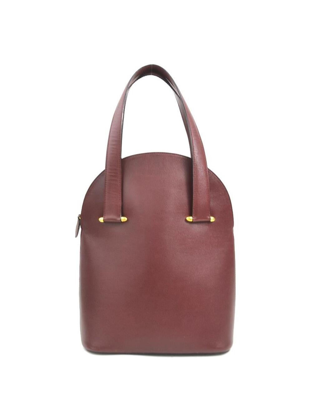 Auth Cartier Handbag Burgundy #345747C27B